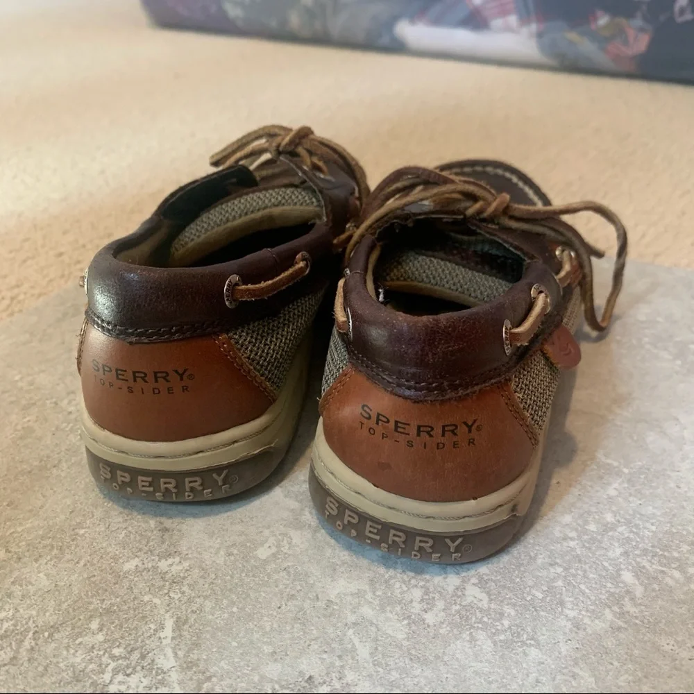 Boys Sperry’s Brown Leather Boat Shoe- 2.5